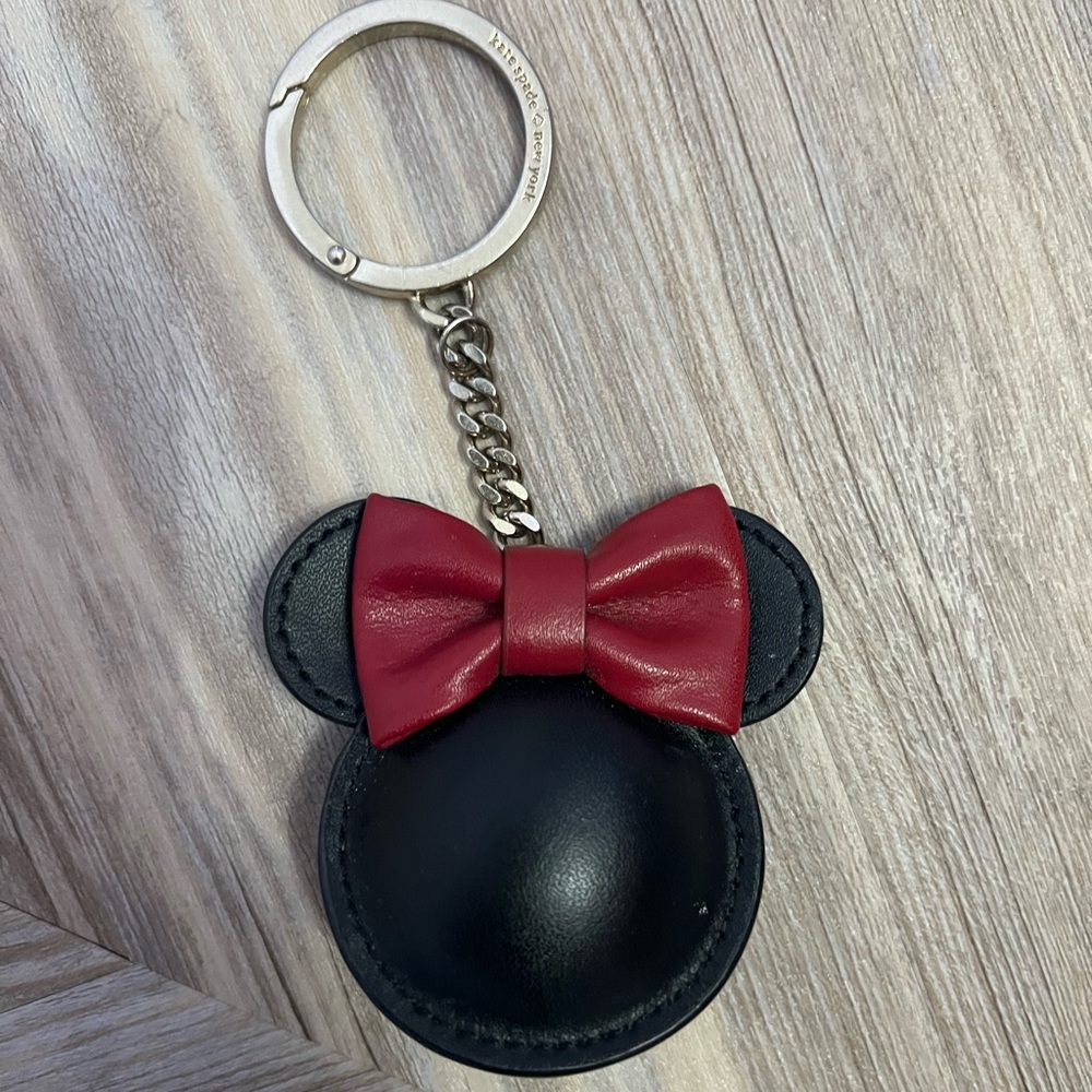 Kate Spade x Disney Minnie Mouse leather bag charm key chain